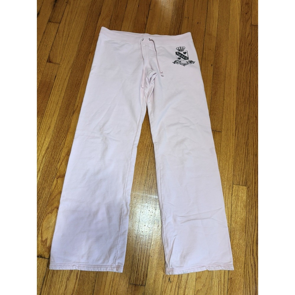 Vintage Juicy Couture Women's Size Large Y2K Pale Pink Sweatpants Made USA